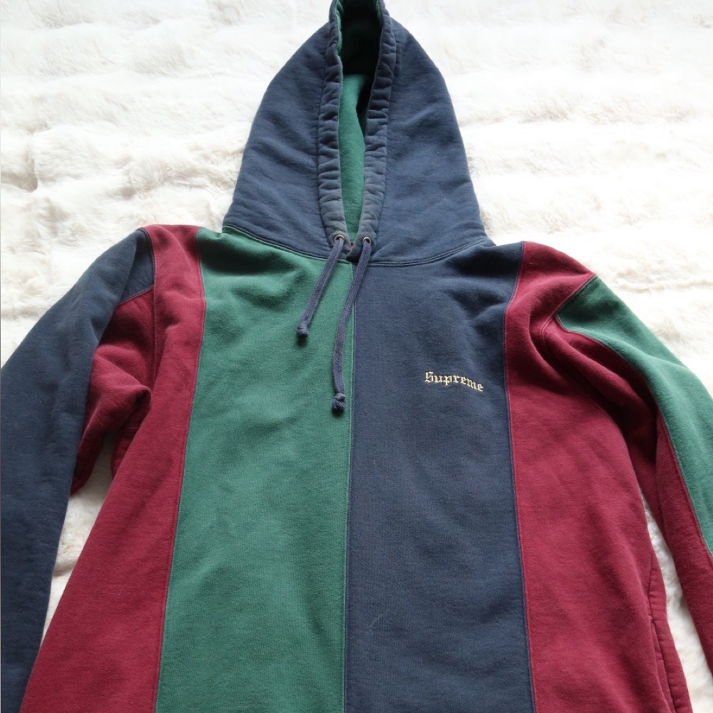 Supreme Colorblock Hoodie with Embroidered Logo